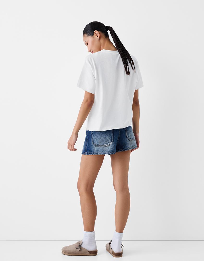 Short sleeve T-shirt with print-Off white-1