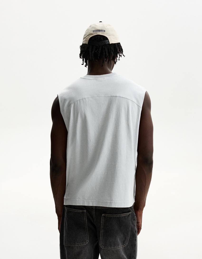 Sleeveless top-Grey-1