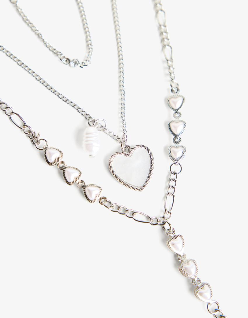 Lot 3 colliers cœur-Argent