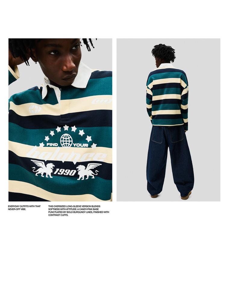 Printed plush polo shirt