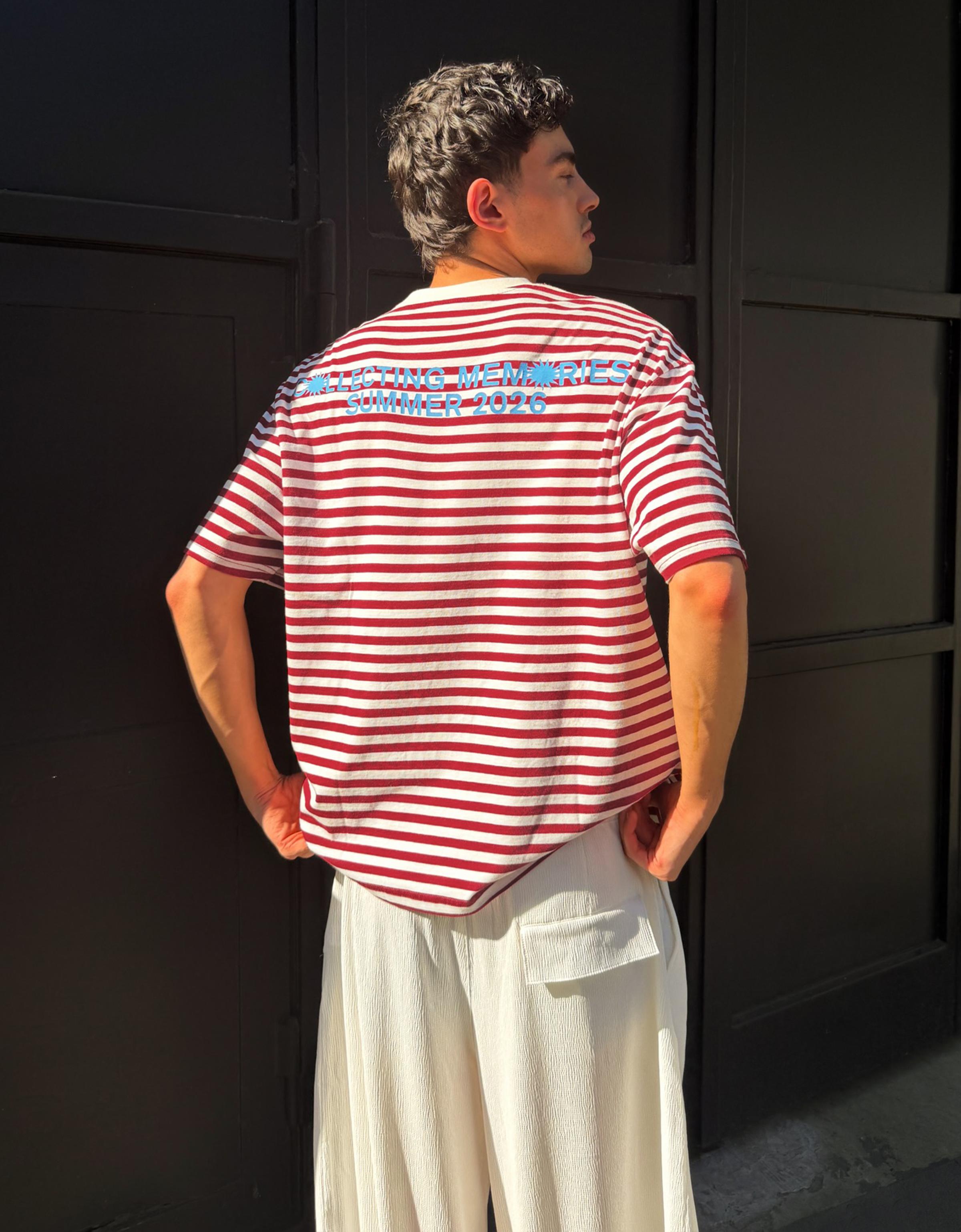 Striped relaxed fit T-shirt — Red