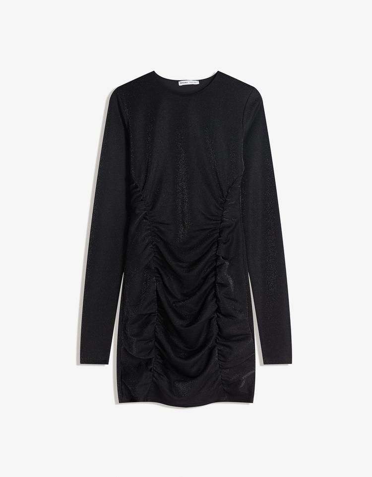 Shimmery ruched mini dress