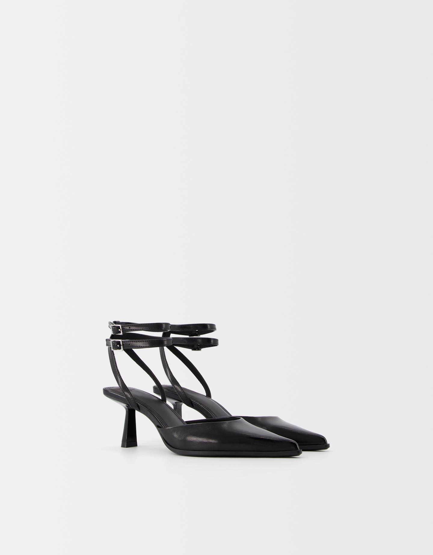 Bershka Scarpe Kitten Heel Con Cinturino Donna 38 Nero