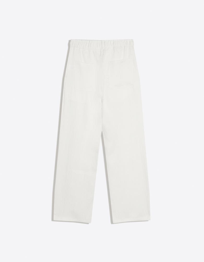 Rustic baggy trousers-White