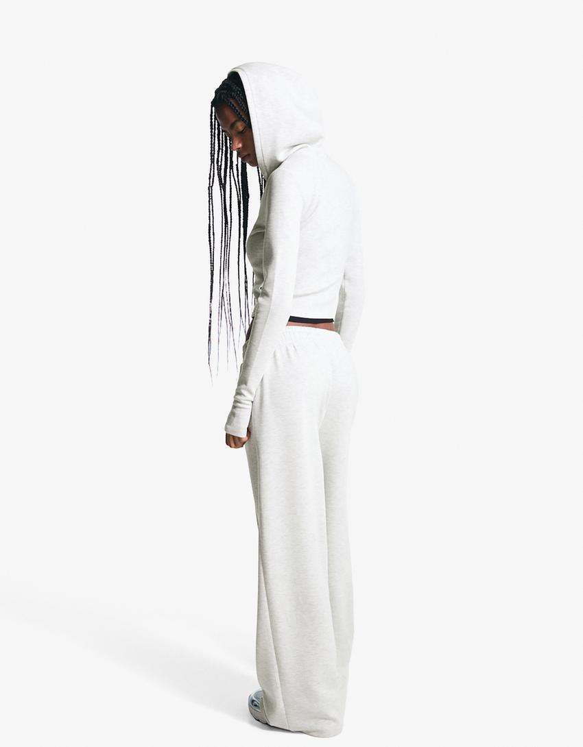 Zip-up sweatshirt and wide-leg trousers set-Zip-up sweatshirt and wide-leg trousers set-2