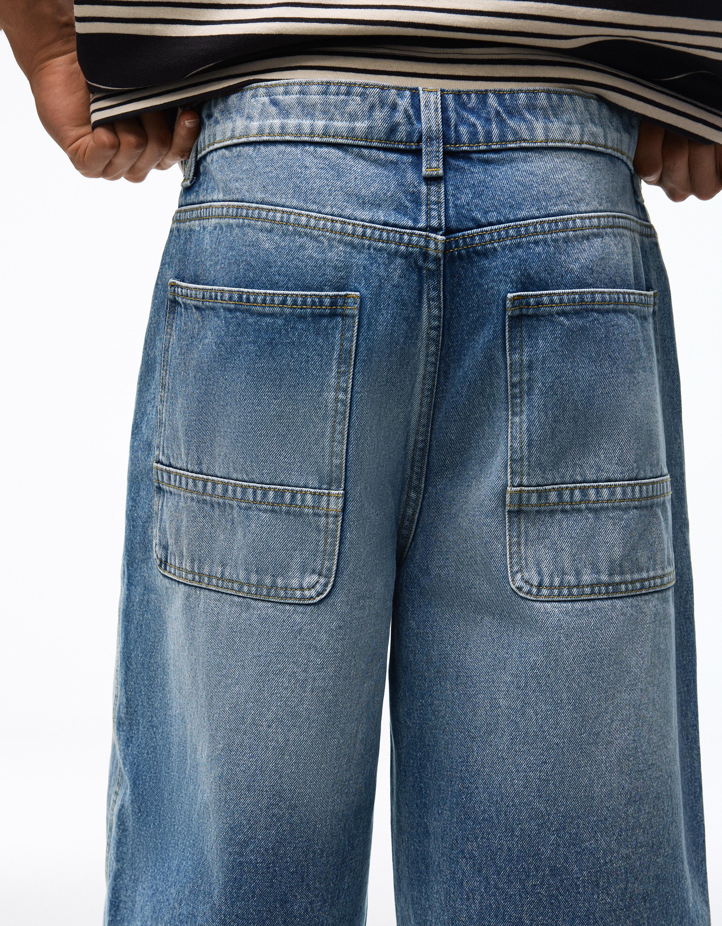 Skater denim Bermuda shorts — Light blue