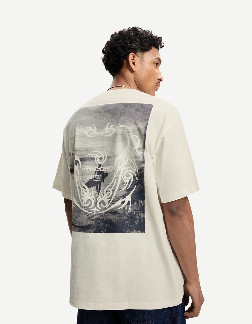 Short sleeve T-shirt with print-Off white