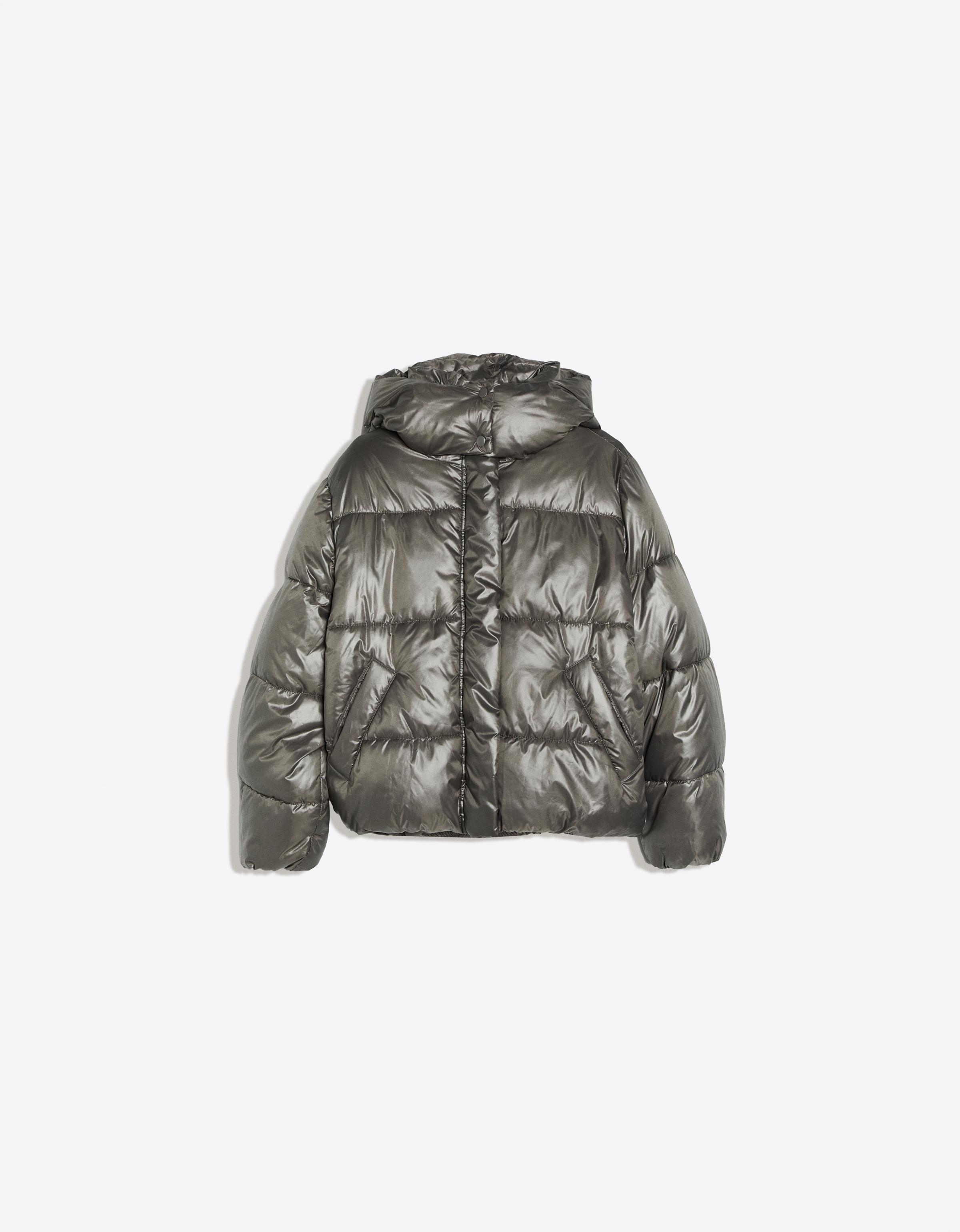 Oversize hooded puffer jacket — Sand