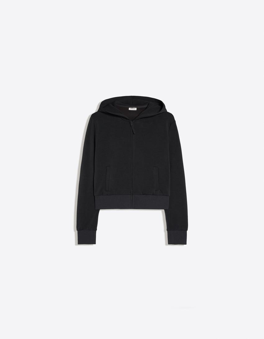 Zip-up hoodie-Dark grey