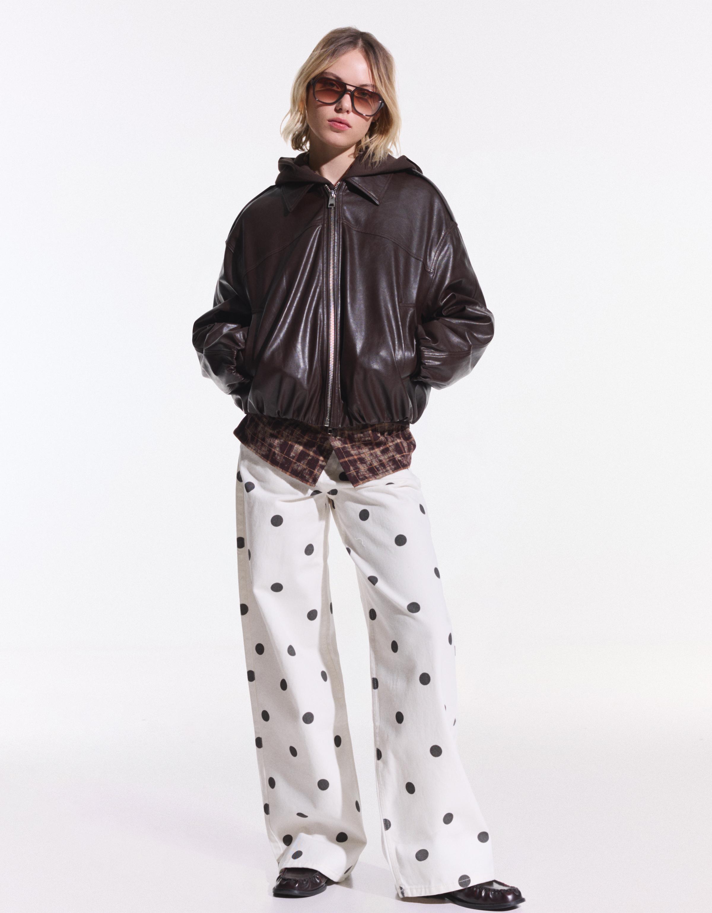 Puantiye desenli baggy pantolon - Görsel 29