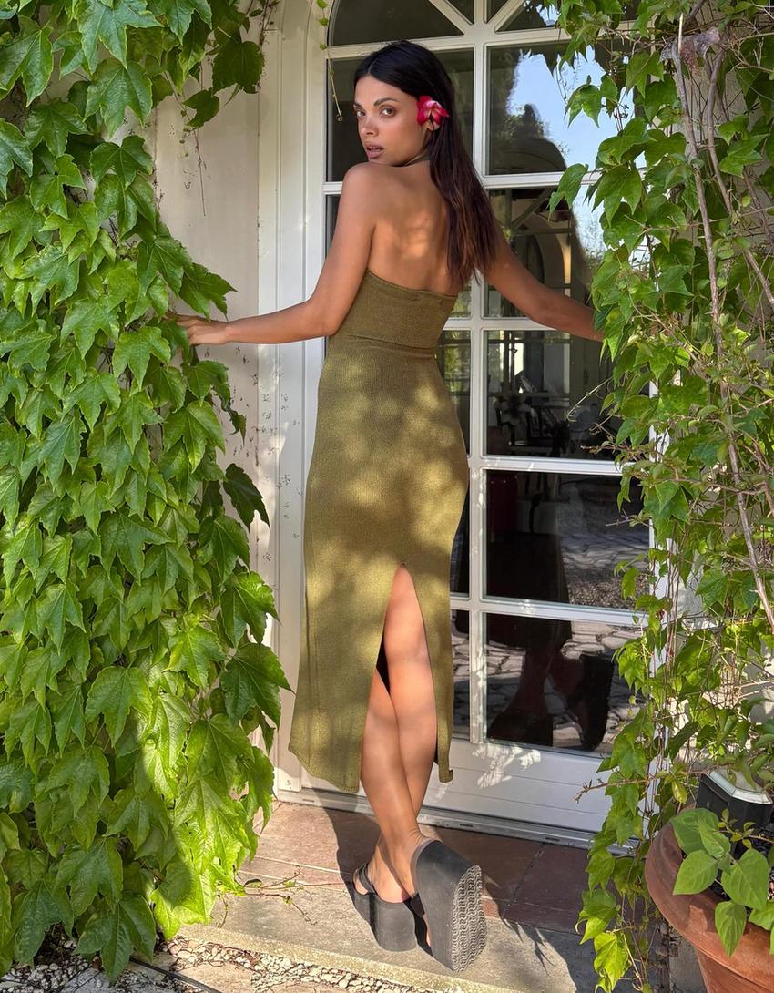black satin halter maxi dress Classical Black halterneck satin maxi dress, Xo Xo XXL / 12 / Black main image 1