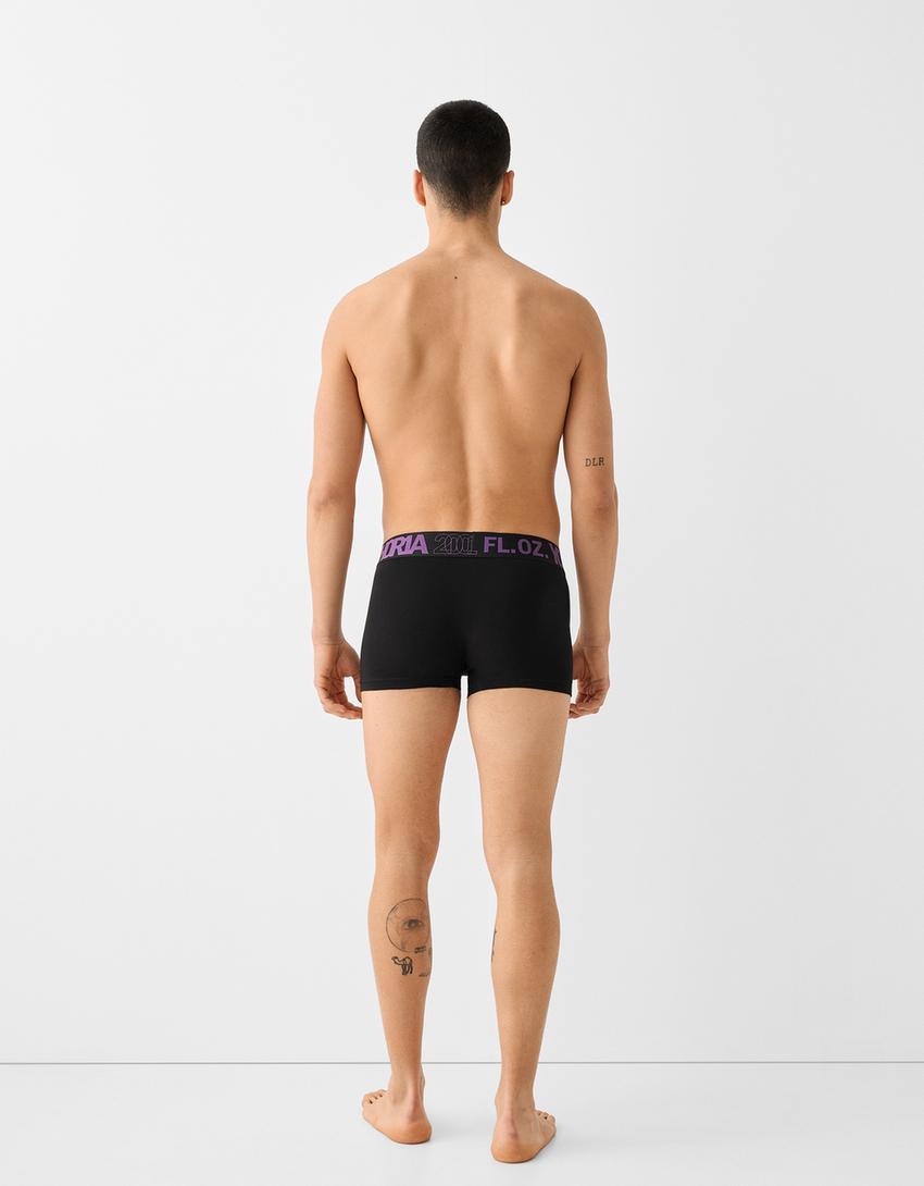 Lot 3 boxers taille imprimée-Noir-2