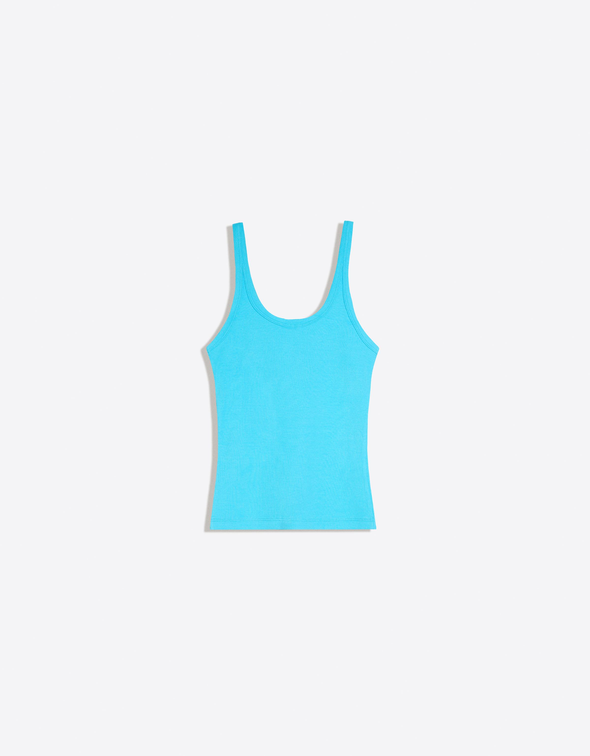 Ribbed vest top — Blue