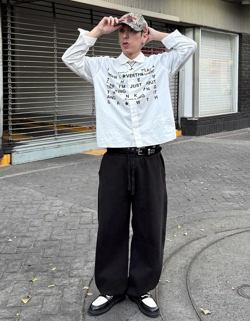 Сорочка квадратного крою з принтом-Білий