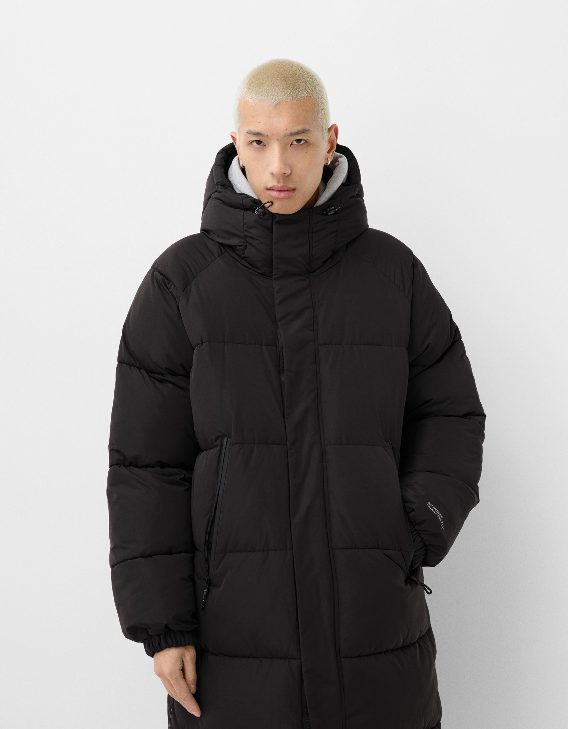 Bershka Puffmantel Mit Kapuze Herren Xl Schwarz