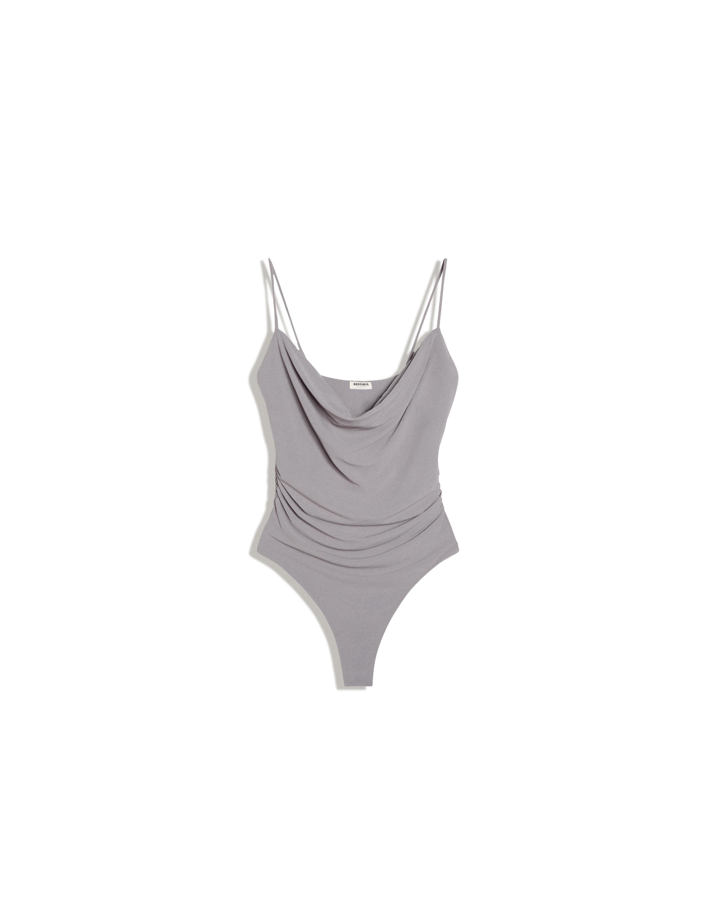 Draped strap body — Grey