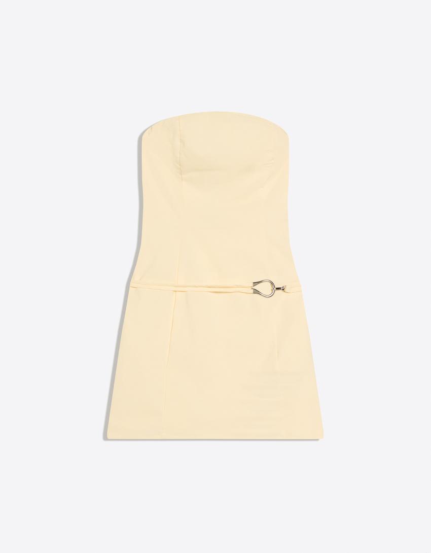 bershka off shoulder dress Off-the-shoulder halter dress