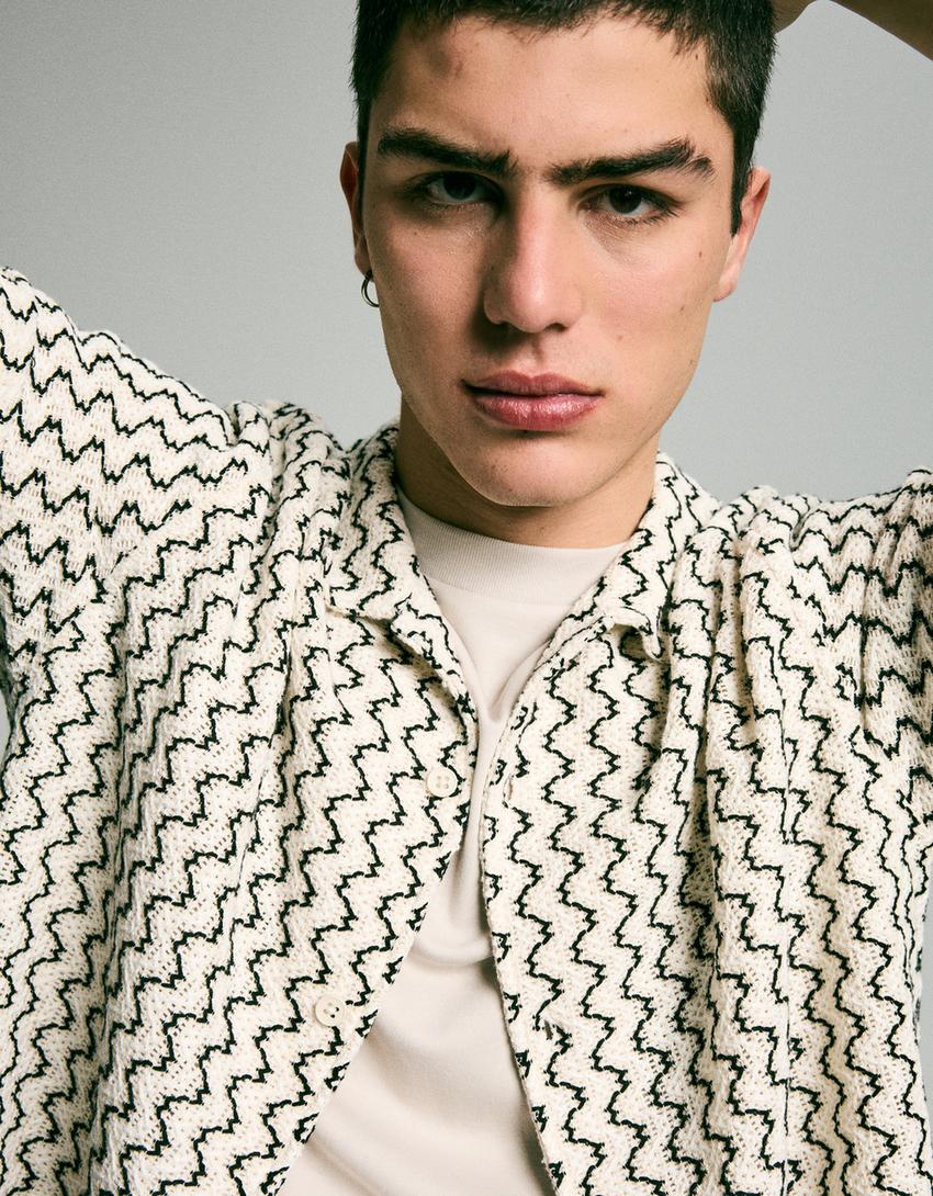 Camisa manga corta rústica-Crudo