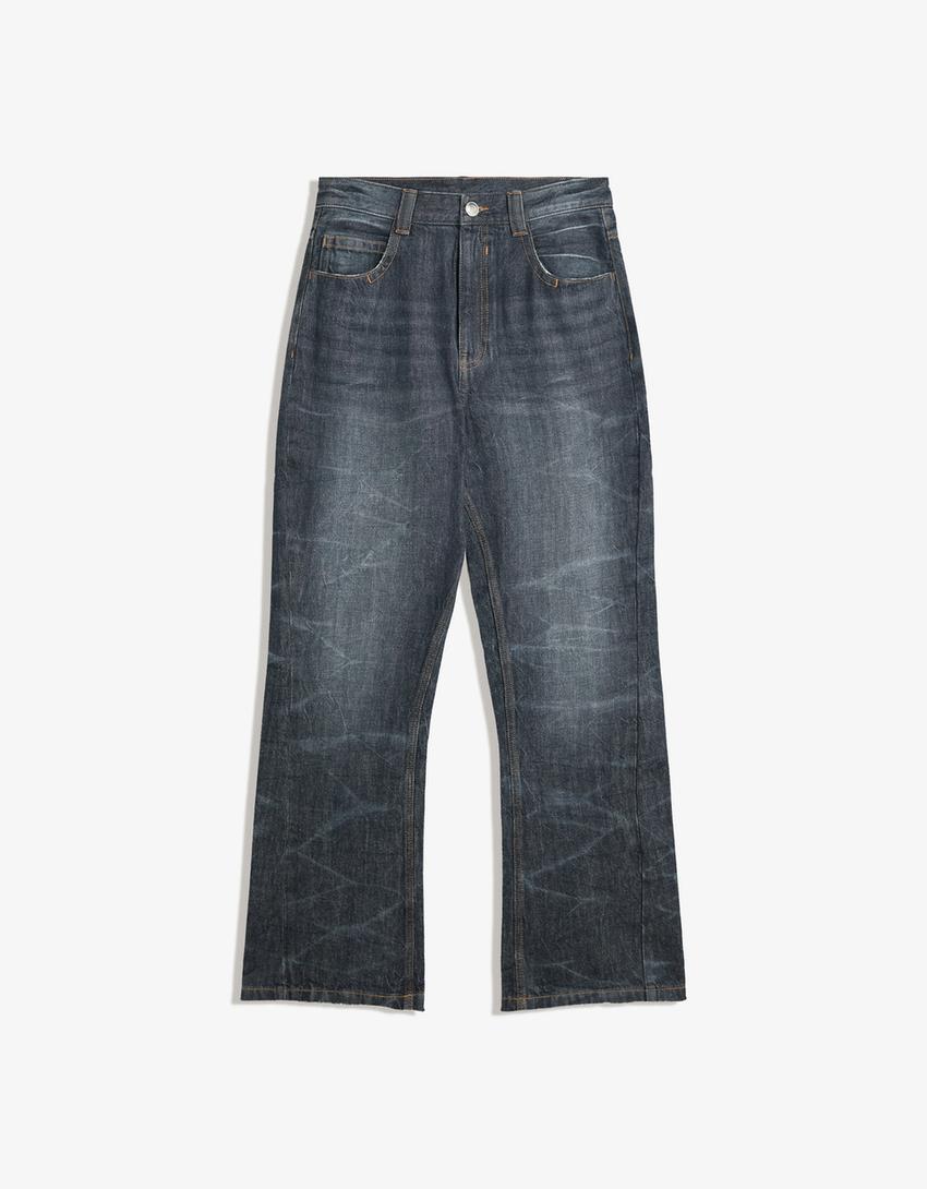 Flared baggy jeans-Blauw-0