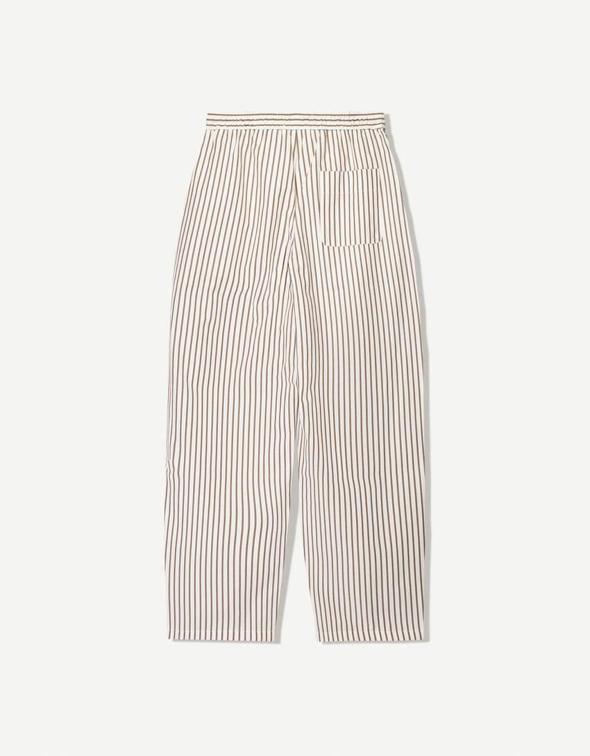 Pantaloni baggy da tuta con texture-Marrone-1