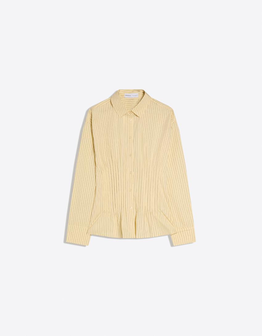 Chemise cintrée à pinces-Jaune