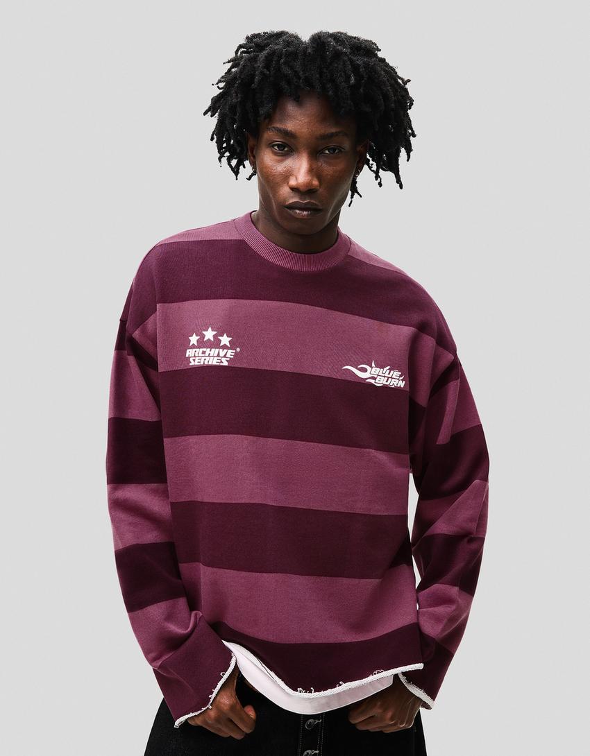 Sweatshirt mit Print-Violett