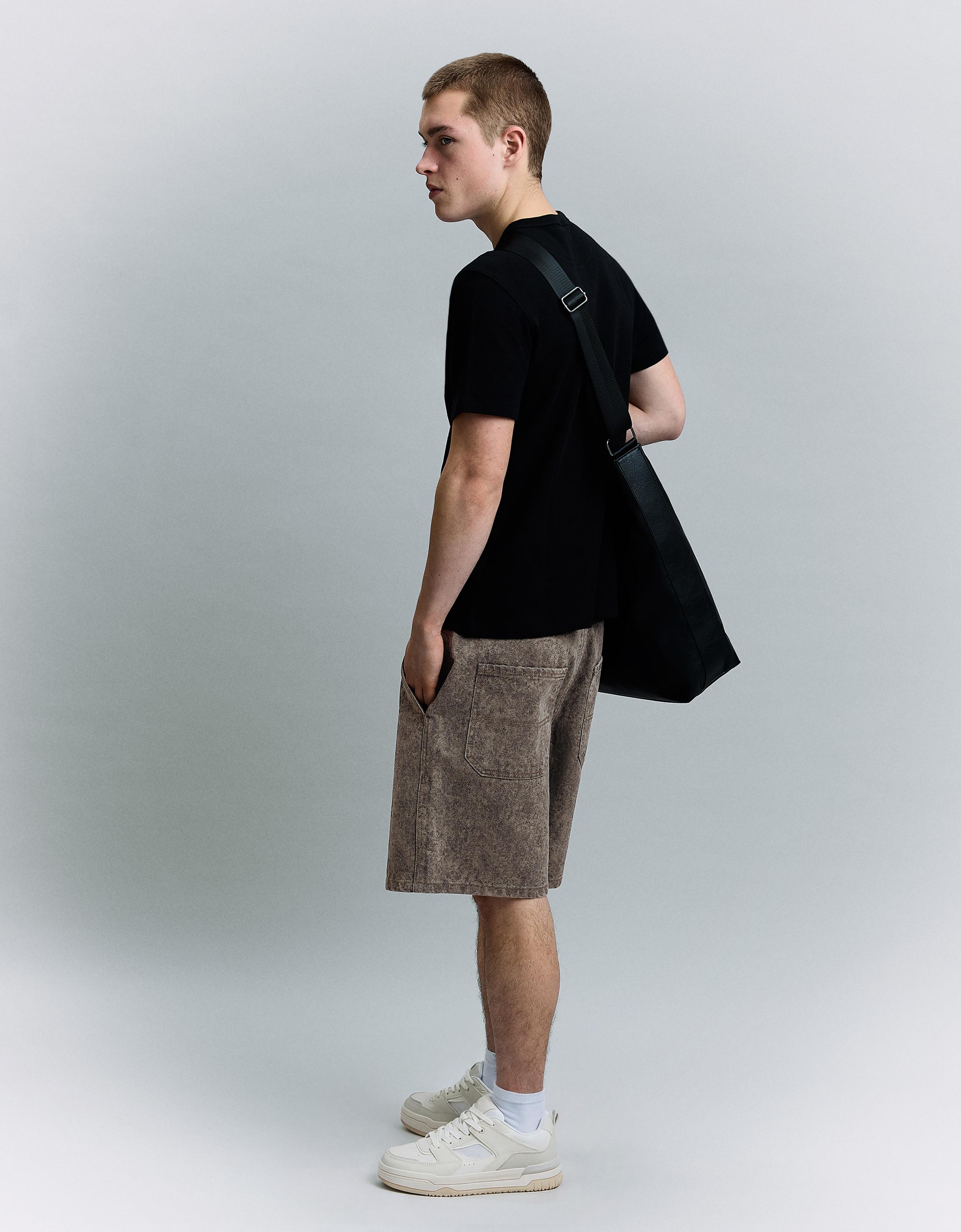 Baggy fit baskılı bermuda - Görsel 22