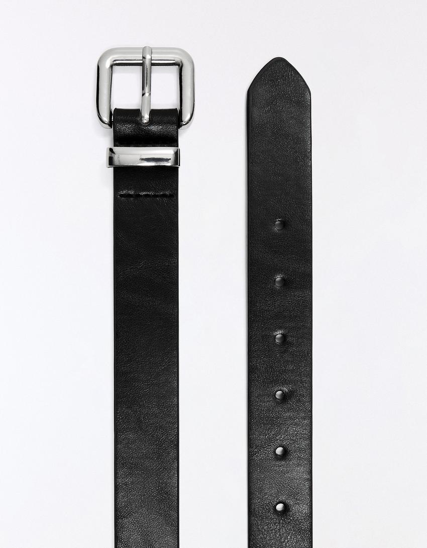 Cinturón hebilla cuadrada-Negro