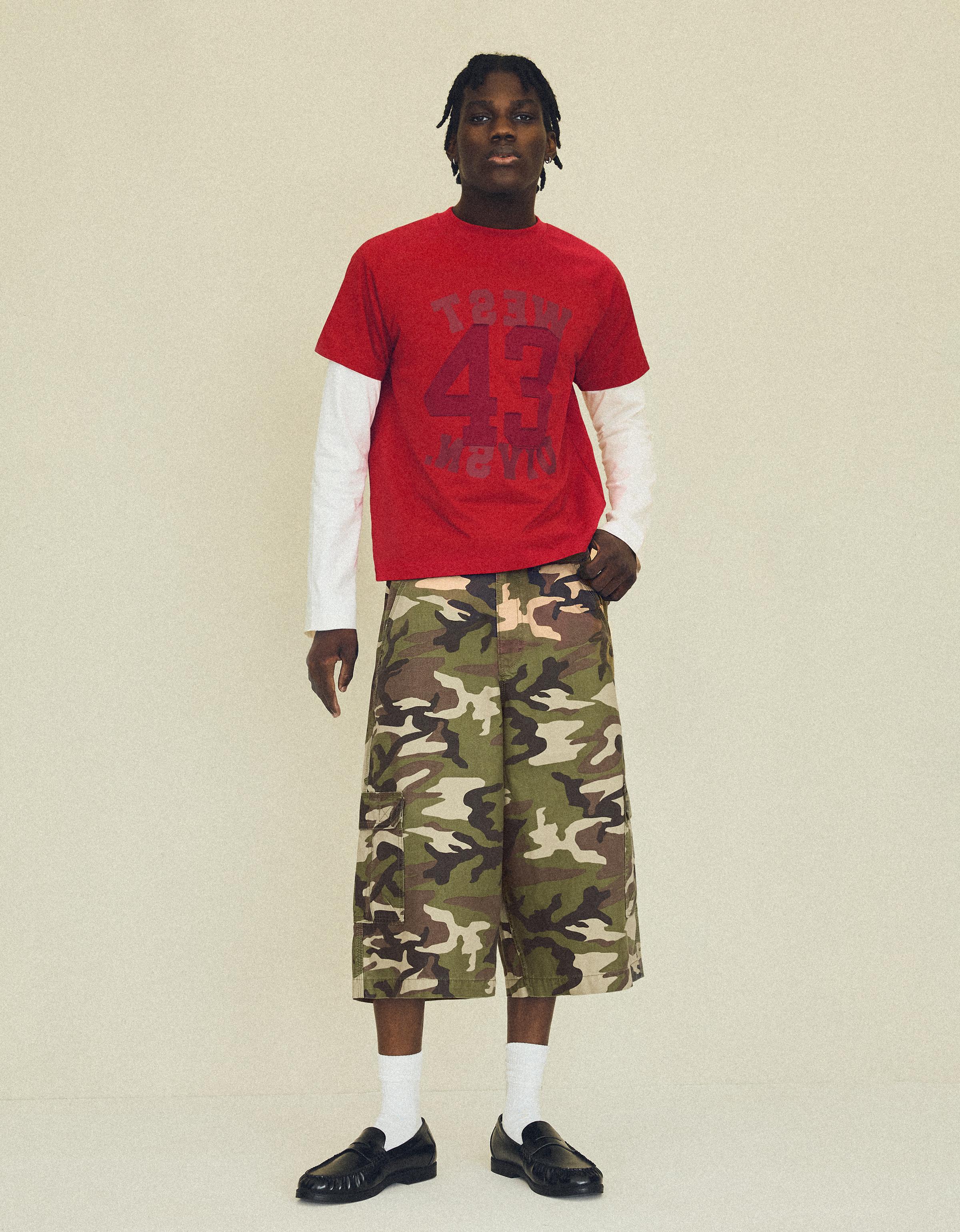 Barrel-leg jorts — Khaki