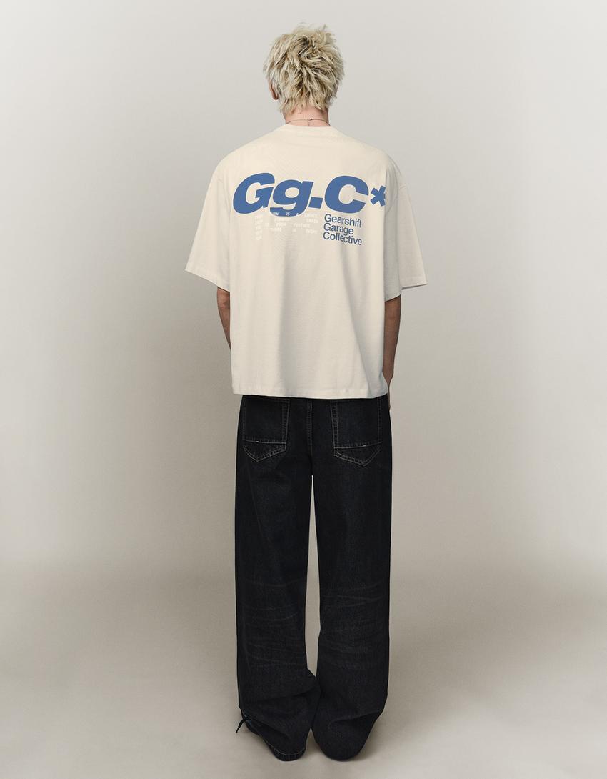 Short sleeve print T-shirt-Camel