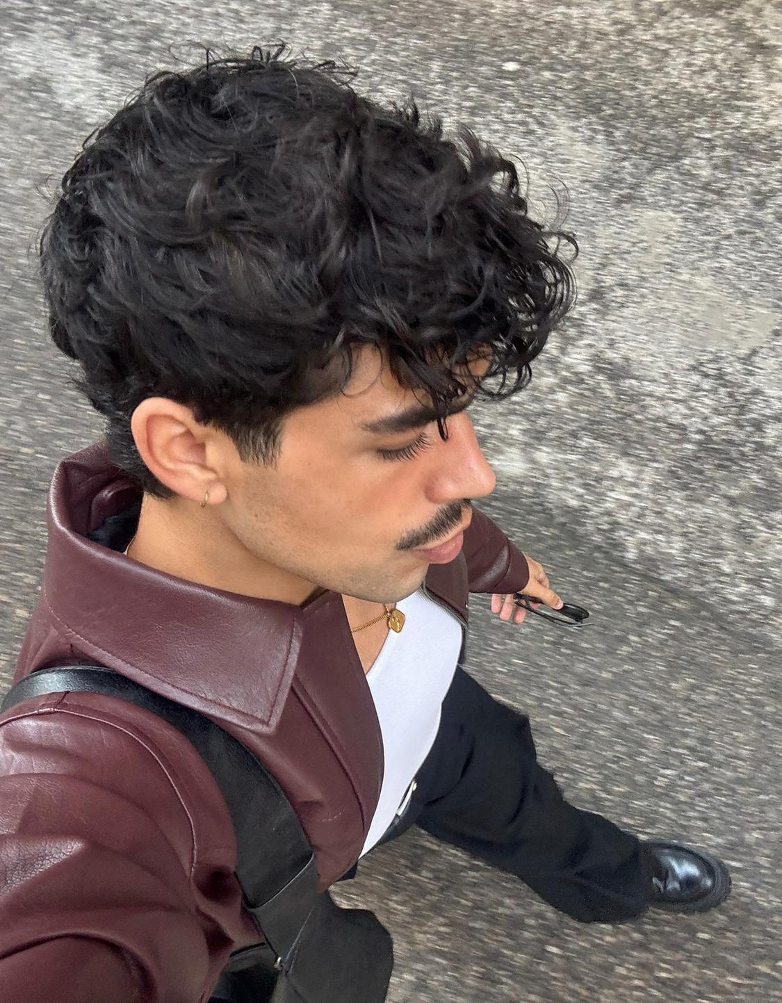 Leather effect boxy fit jacket