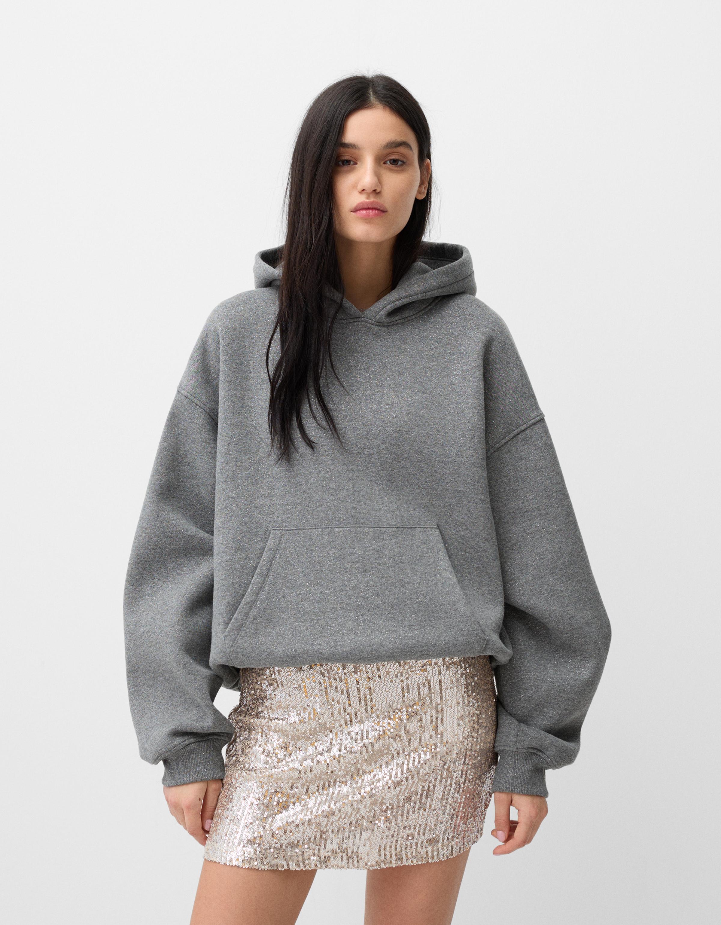 Bershka Minirock Mit Pailletten Damen M Silber