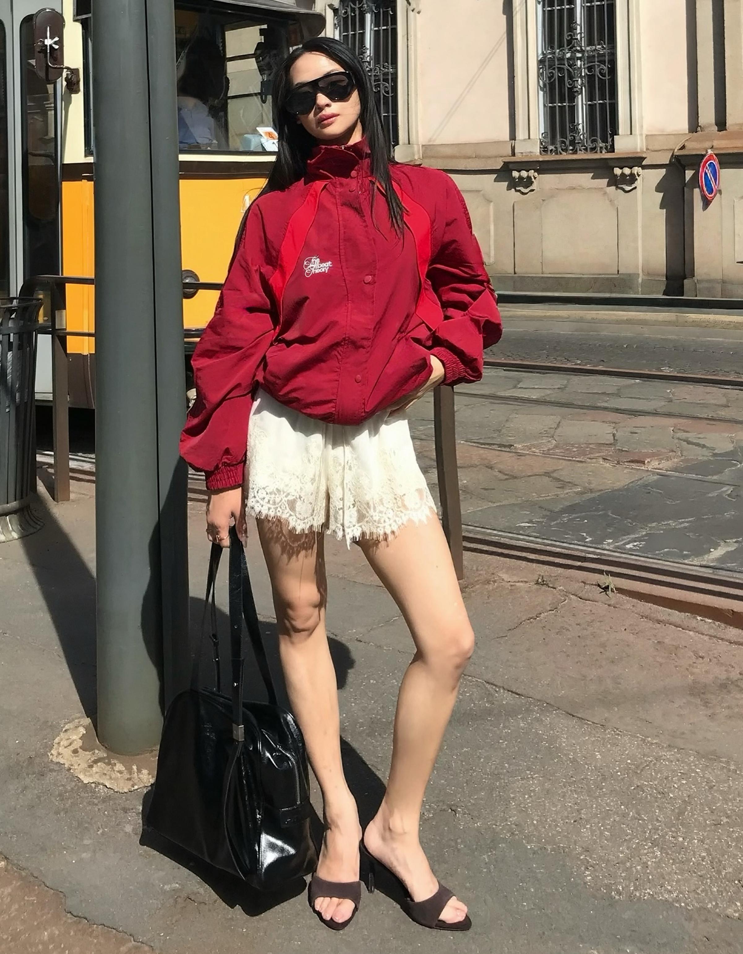 Embroidered lightweight jacket