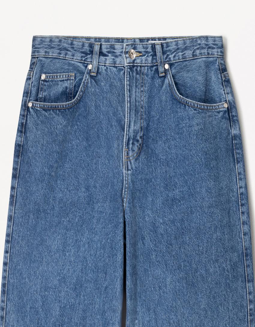 Loose fit baggy jeans-Gewassen blauw-2
