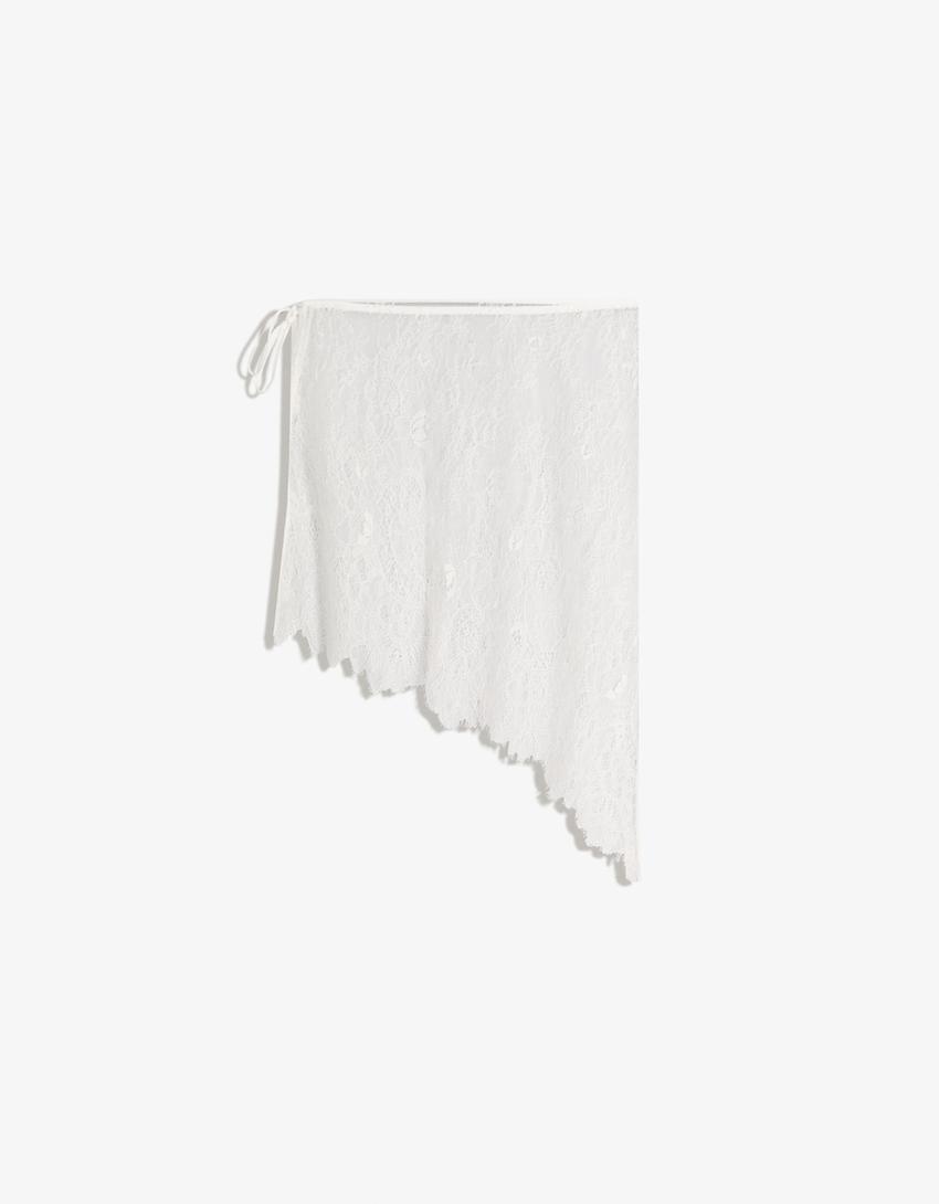 Saia-páreo de renda-Branco