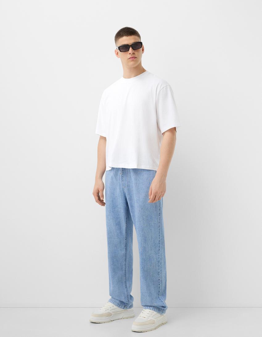 Celana Bershka Homme Bershka Jean Jean Gris Droit Bershka Jean