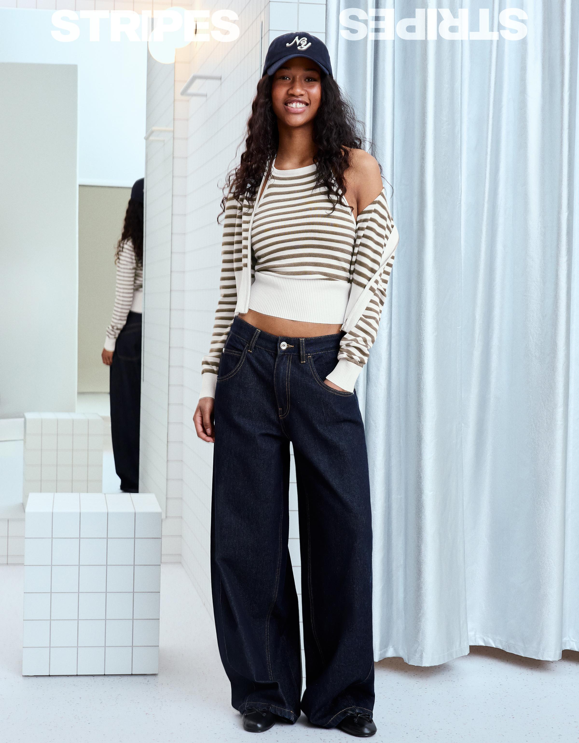 Çizgili kapüşonlu sweatshirt - Görsel 75