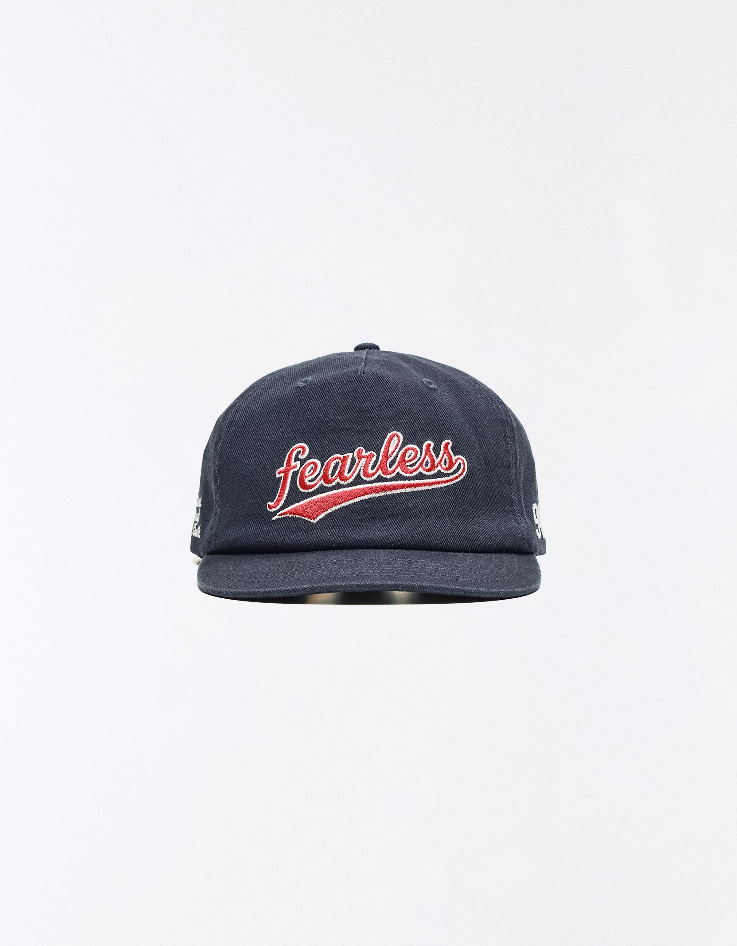 Embroidered flat peak cap — Navy