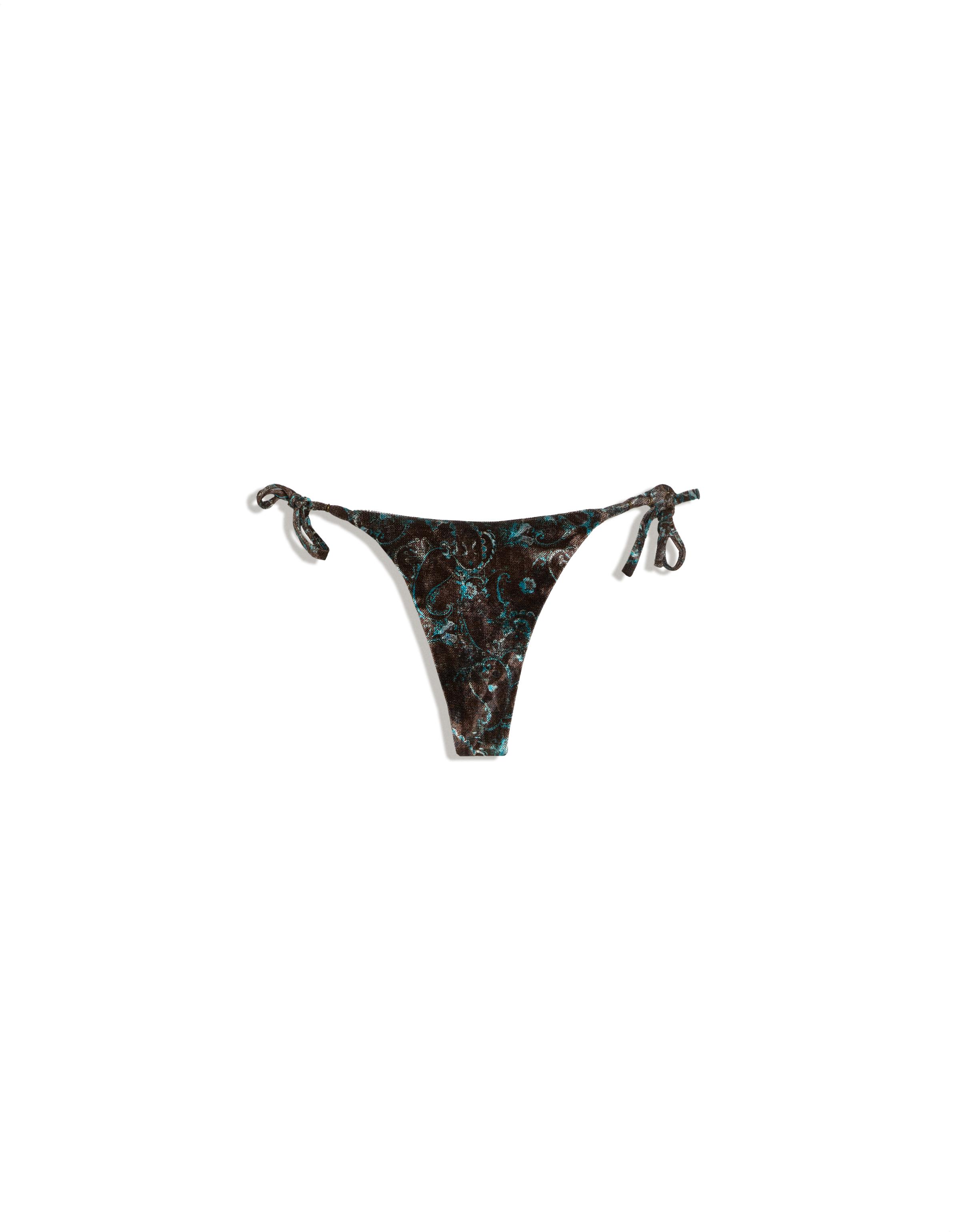 Mesh thong bikini bottoms — Blue