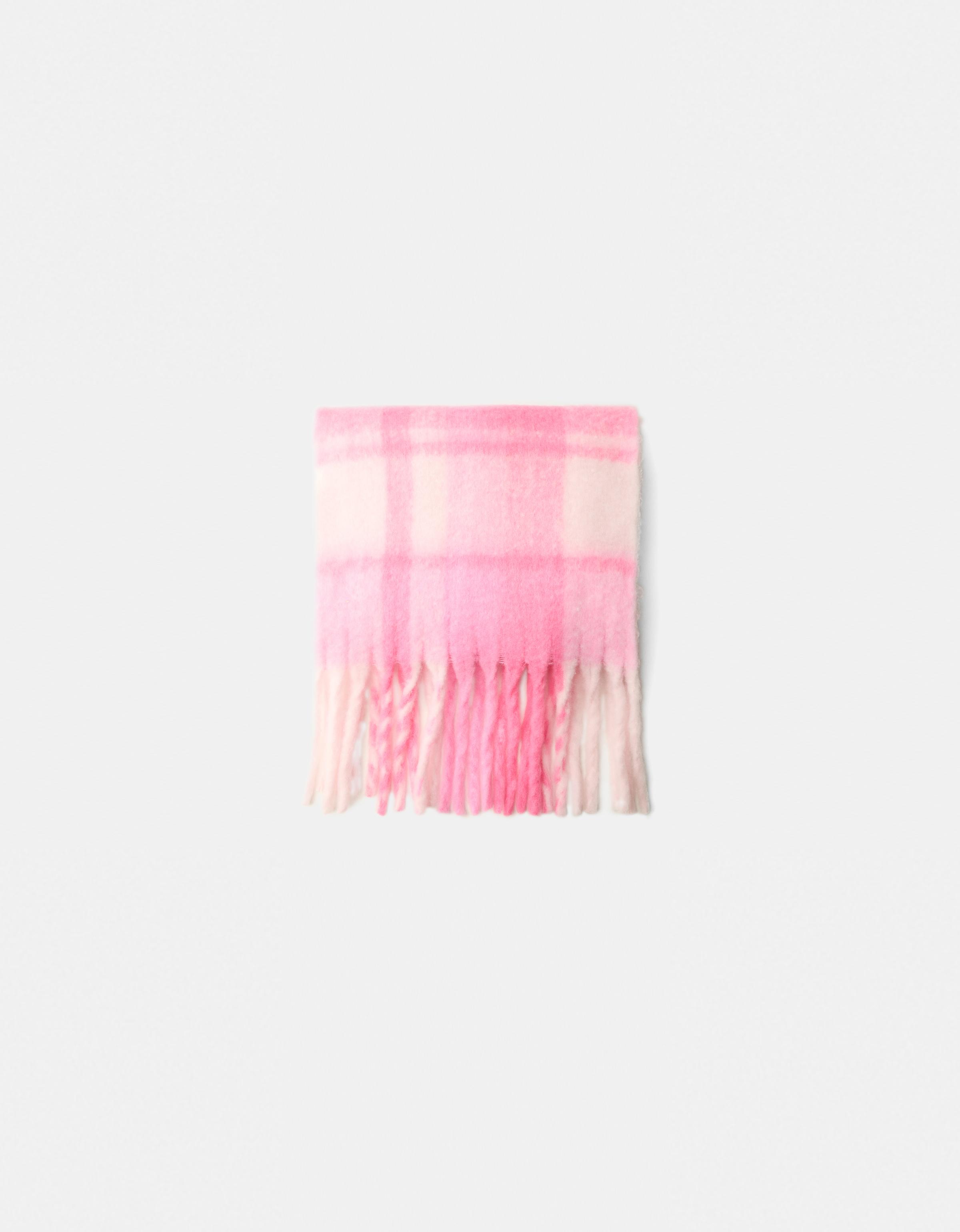 Bershka Karierter Schal Damen Rosa