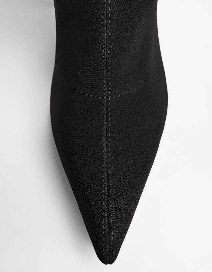 Bota tacón tecido-Negro