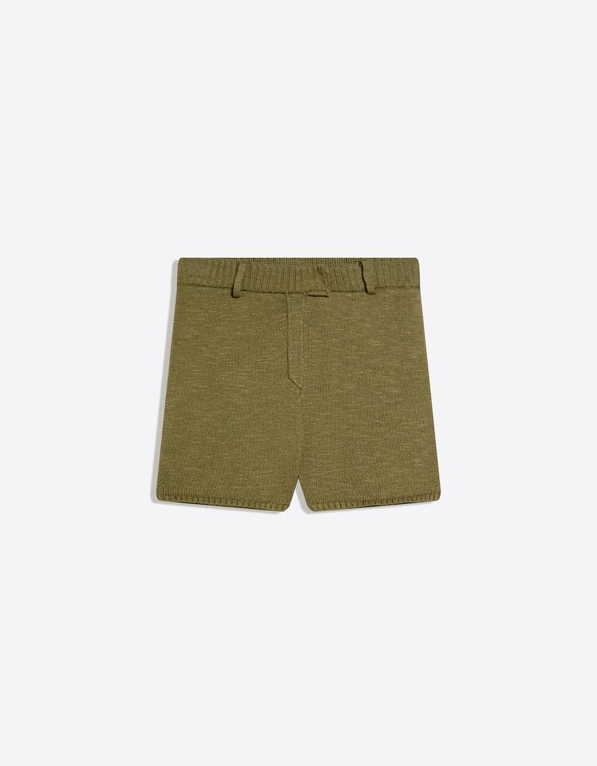 Belted shorts-Green