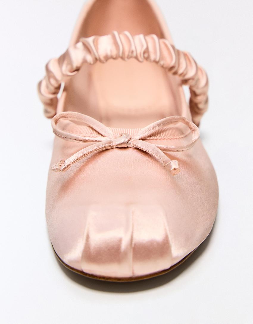 נעלי בובה סאטן-ורוד