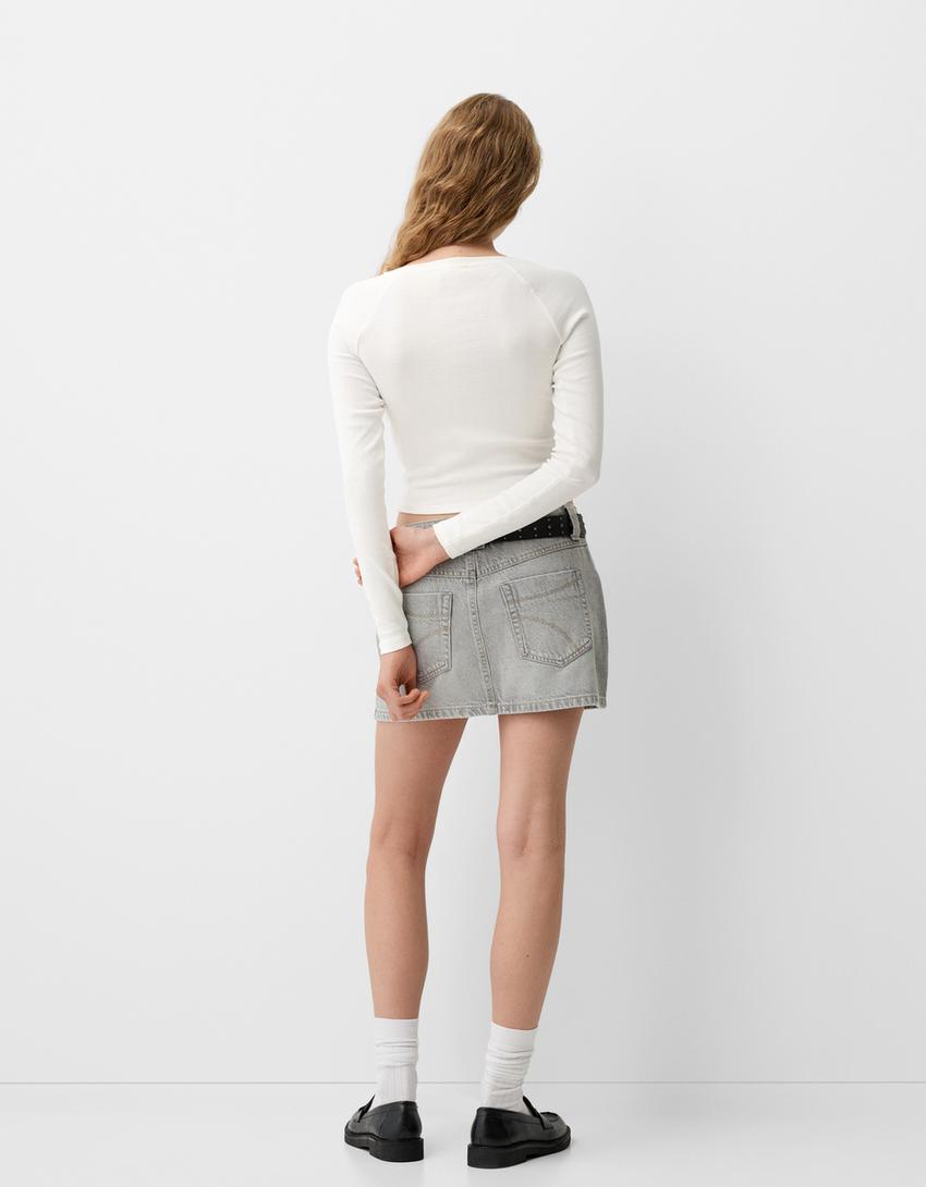 2-pack of long sleeve V-neck T-shirts - Women | Bershka