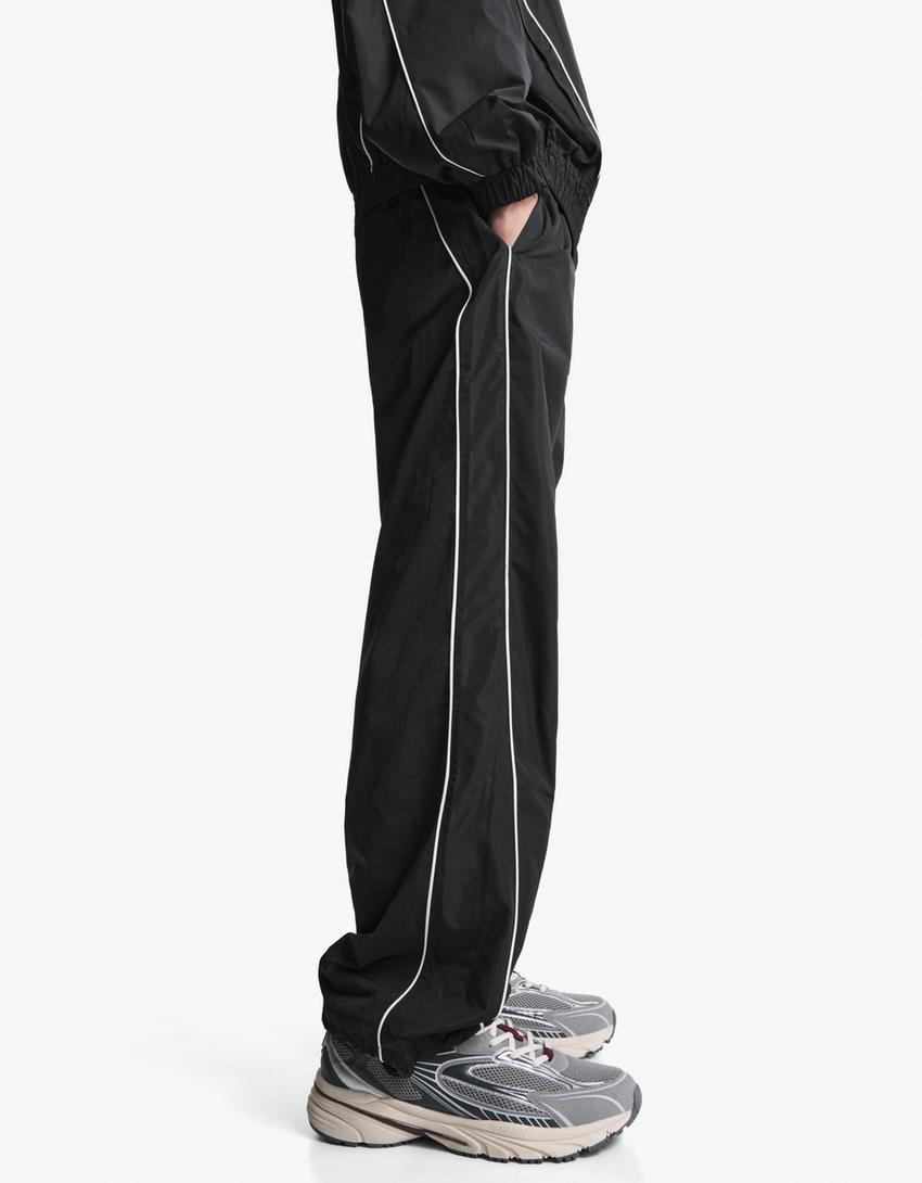 Calças técnicas baggy fit sport-Preto-2