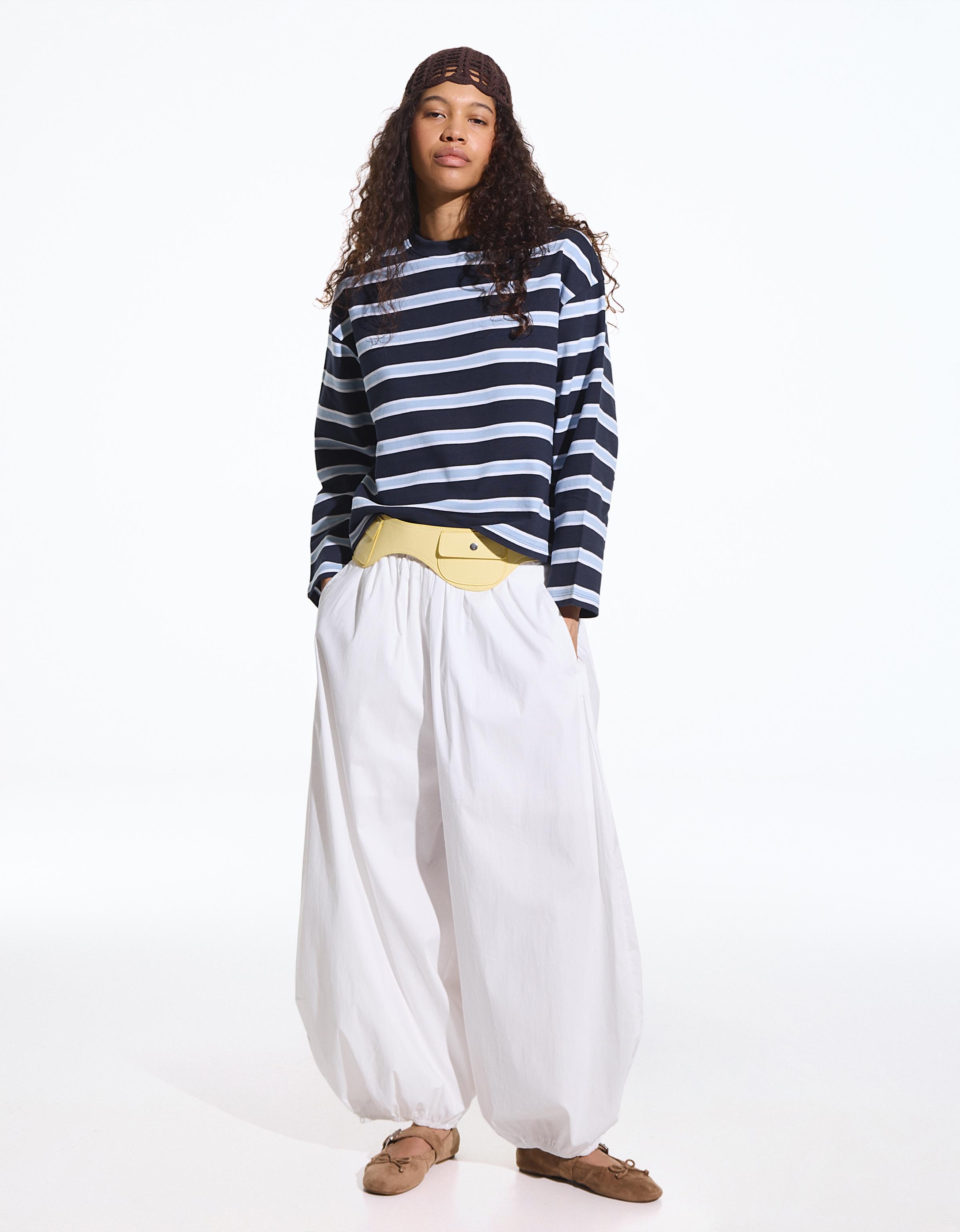 Poplin bloomer trousers — White
