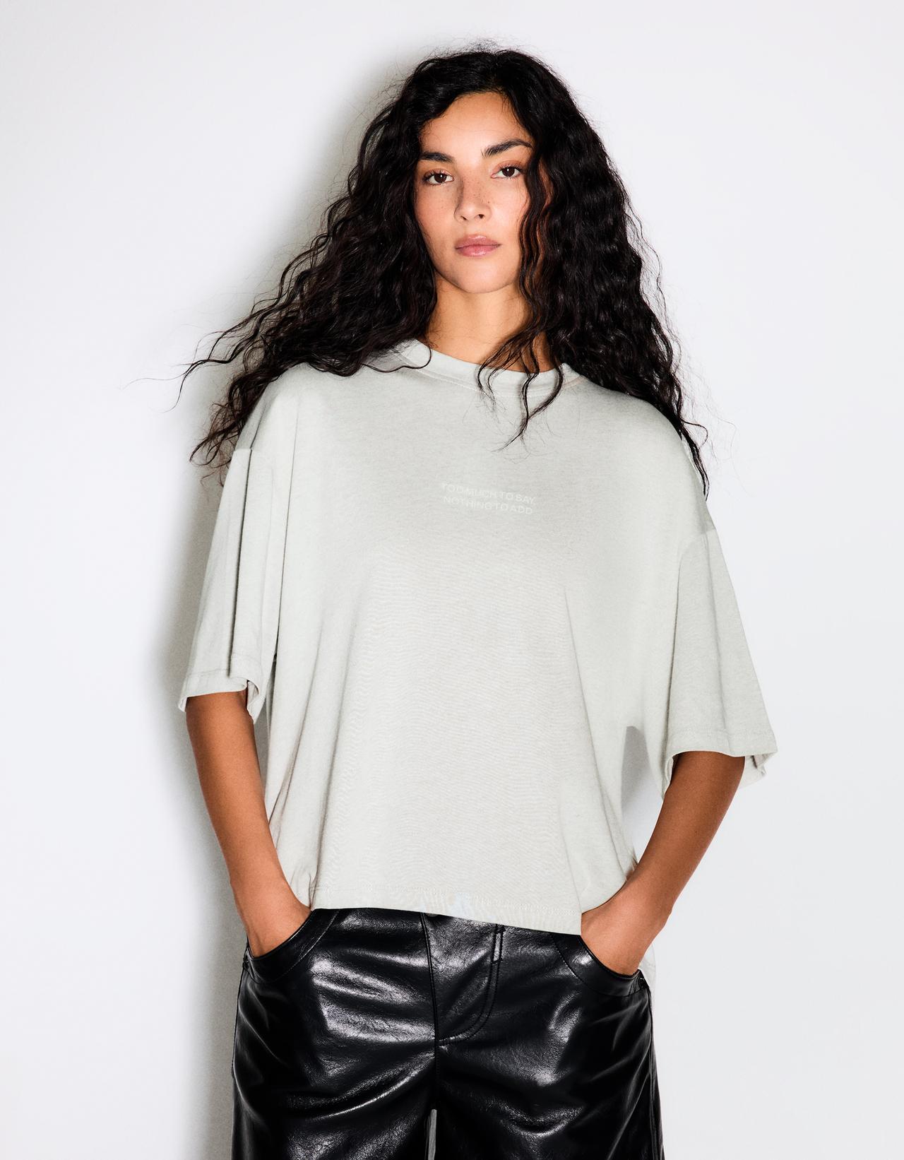 Short sleeve oversize T-shirt — Grey