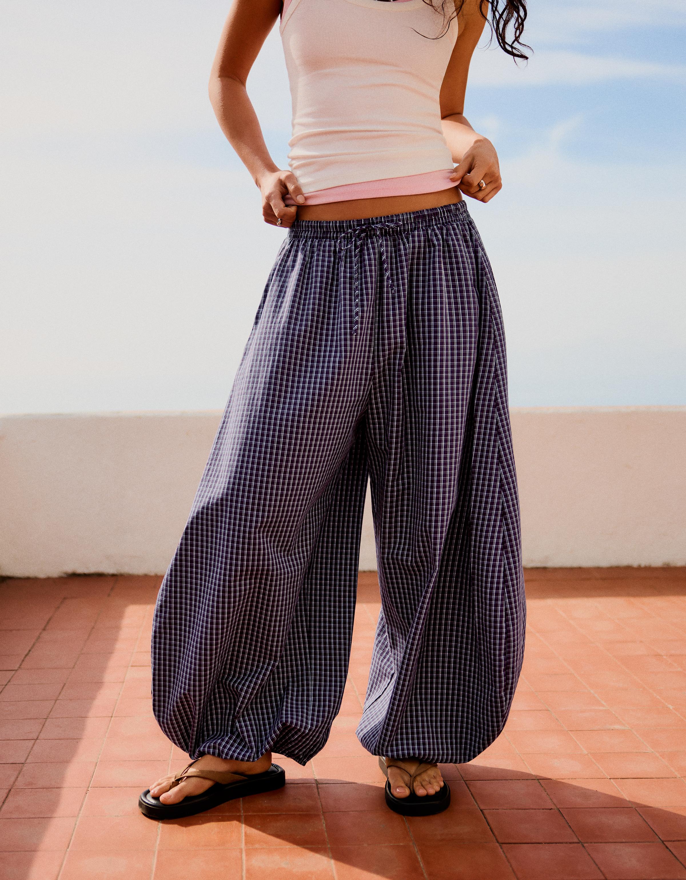 Poplin bloomer trousers — Maroon