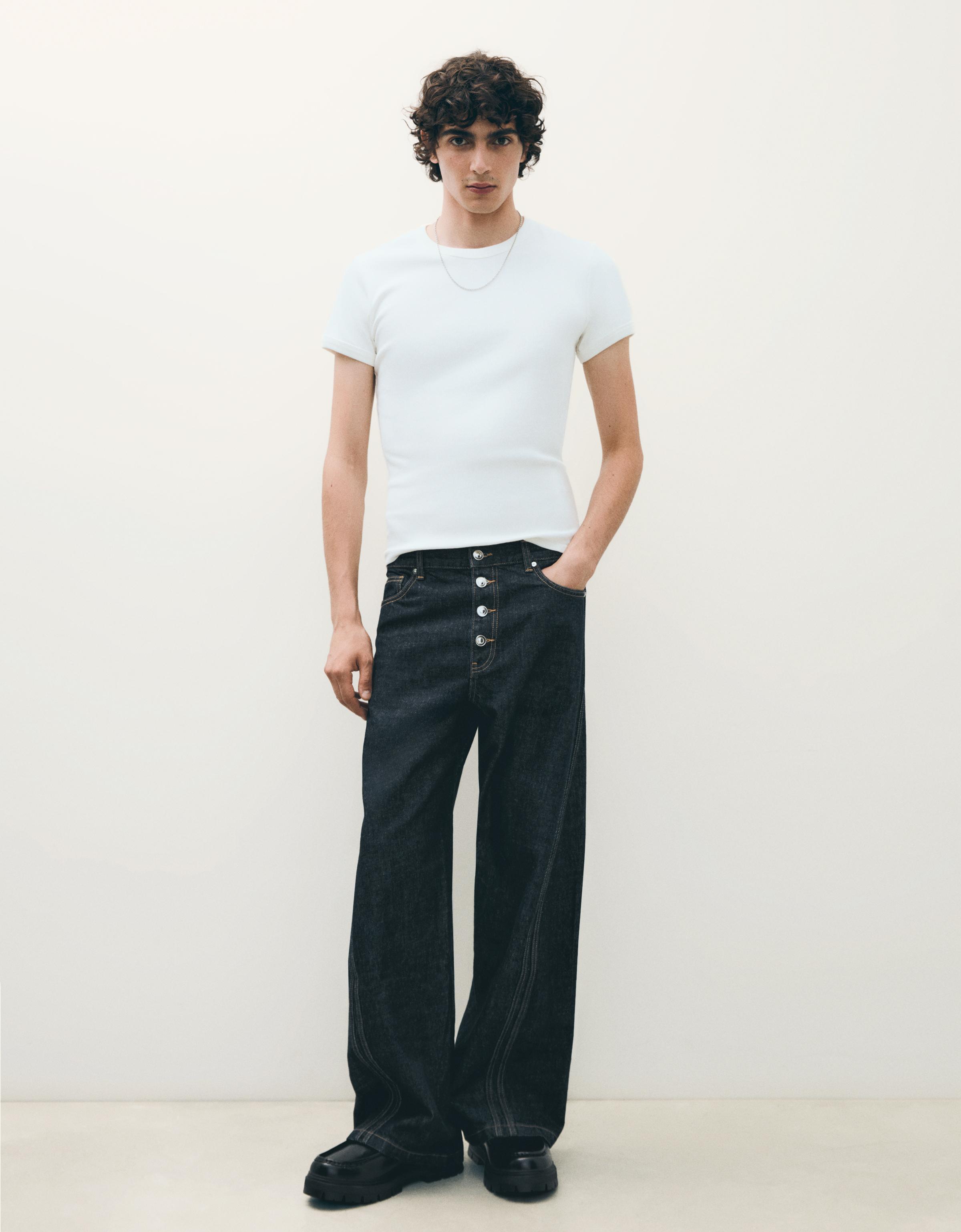 Bershka Jeans Bootcut Hombre Marino