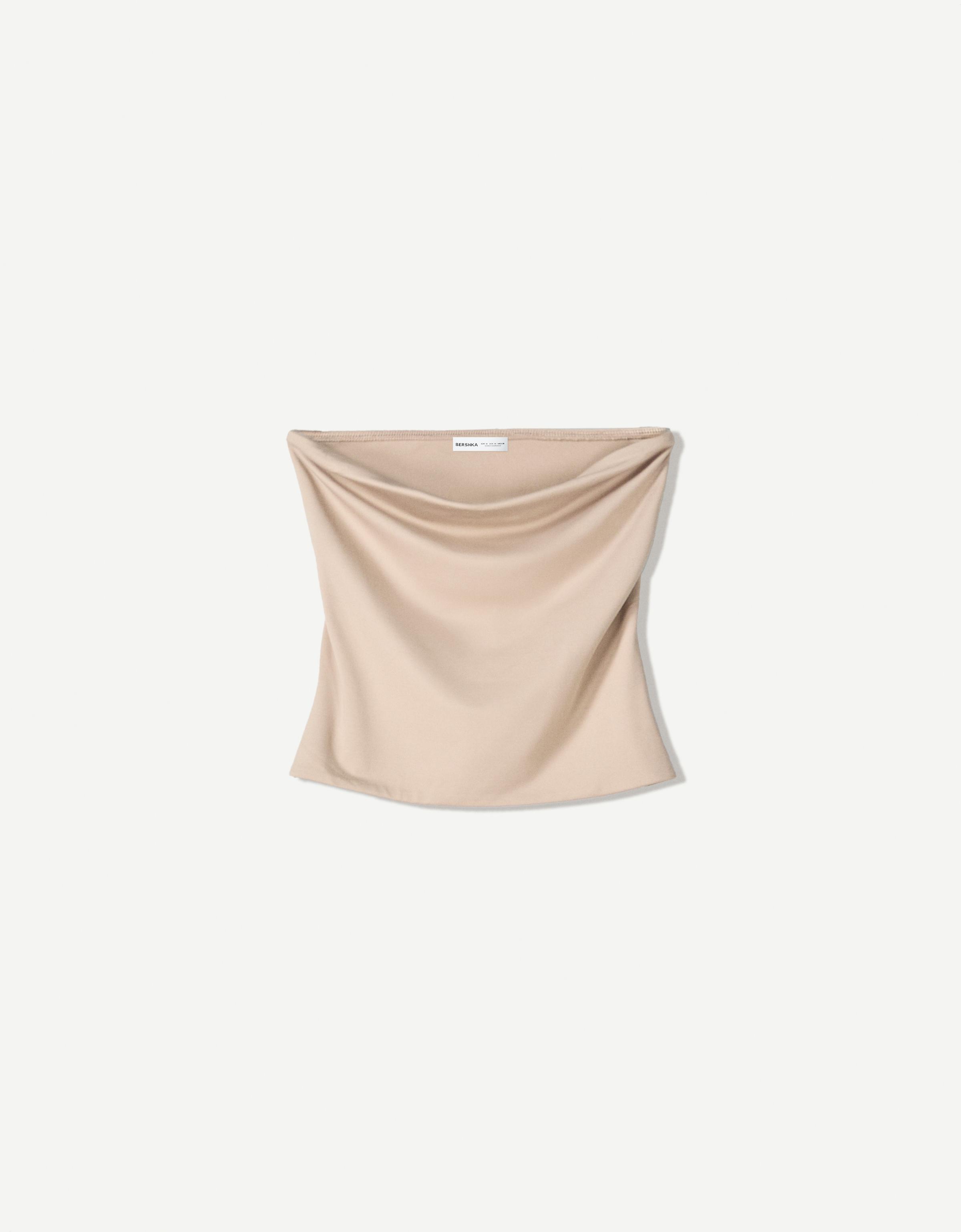 Bershka Bandeau-Top Damen M Camel